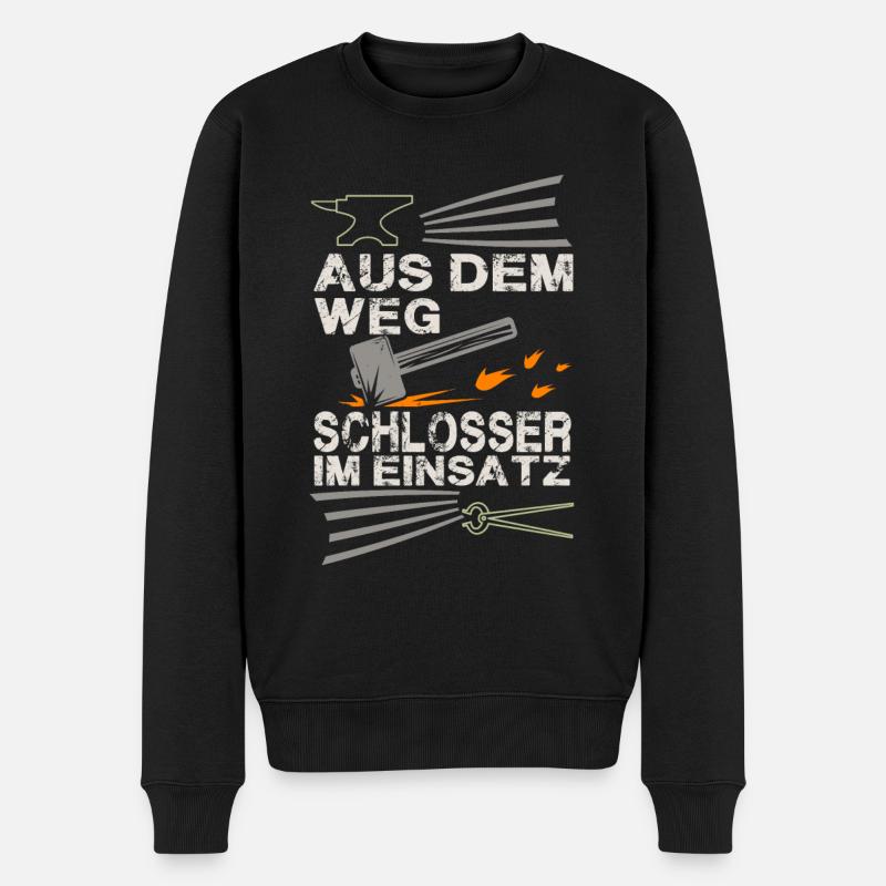 Schlosser - Männer Premium Bio Pullover - Schwarz