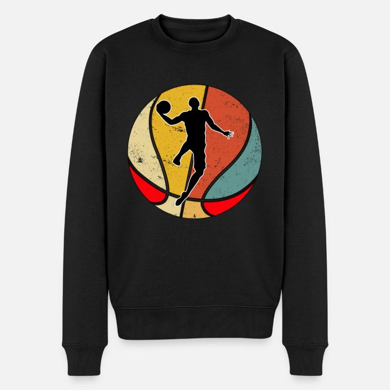 Basketteur basket joueur de basket-ball - Pull Premium bio Homme - noir
