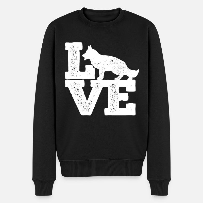 Chien de berger Amour - Pull Premium bio Homme - noir