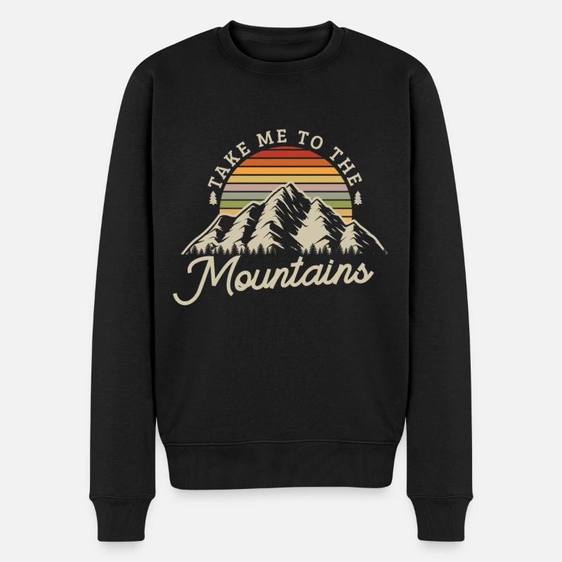 Take me to the mountains für einen Wander Fan - Männer Premium Bio Pullover - Schwarz