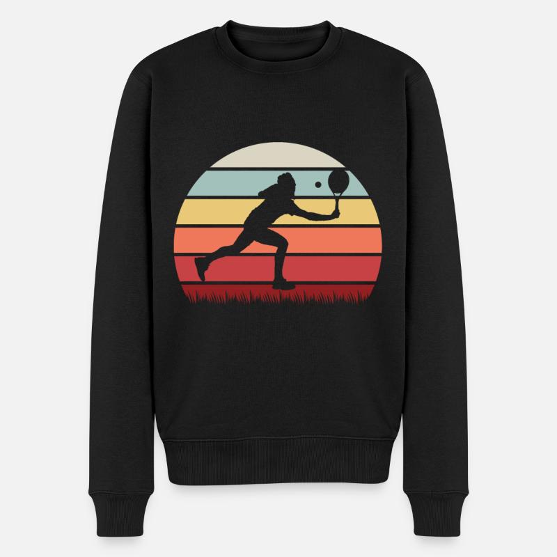 Tennis - Männer Premium Bio Pullover - Schwarz