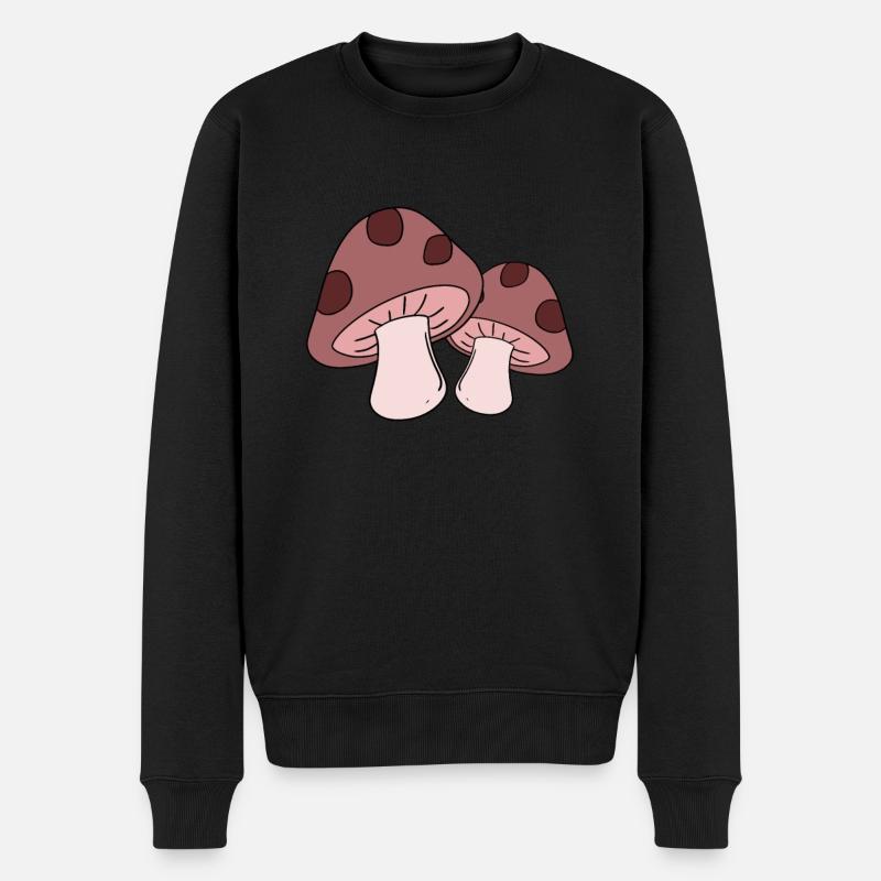 Champignons cueillette champignons - Pull Premium bio Homme - noir