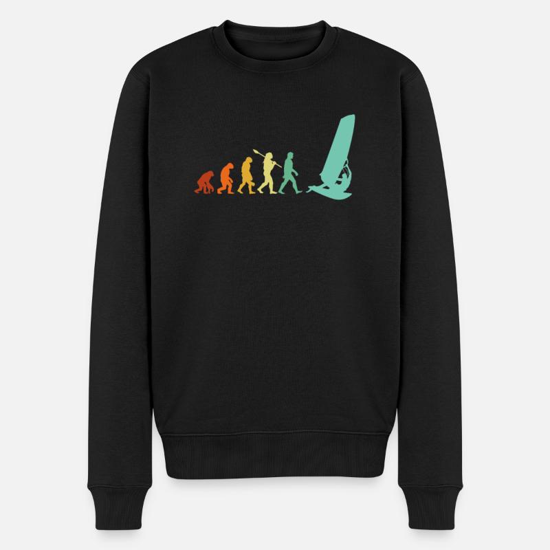 windsurfing evolution, windsurfing - Men's Premium Organic Jumper - black