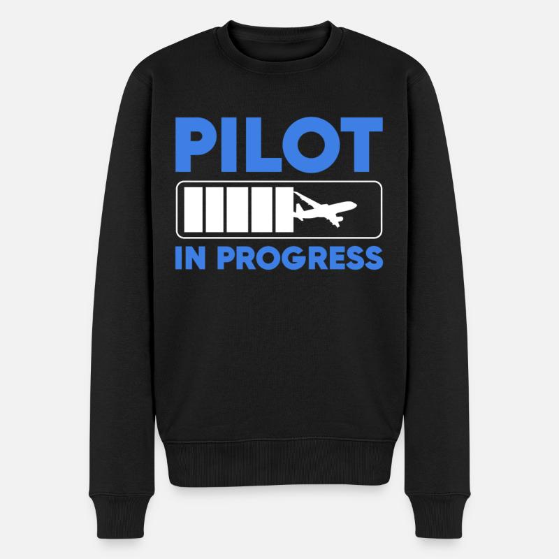 Pilote In Progress - Pull Premium bio Homme - noir