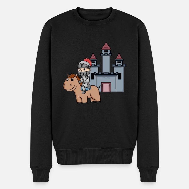 Médiévale Chevalier Château Guerrier - Pull Premium bio Homme - noir