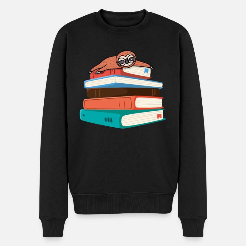 Buch - Männer Premium Bio Pullover - Schwarz