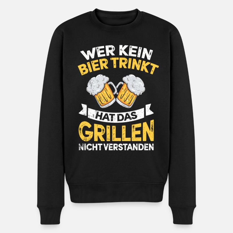 Grillen - Männer Premium Bio Pullover - Schwarz