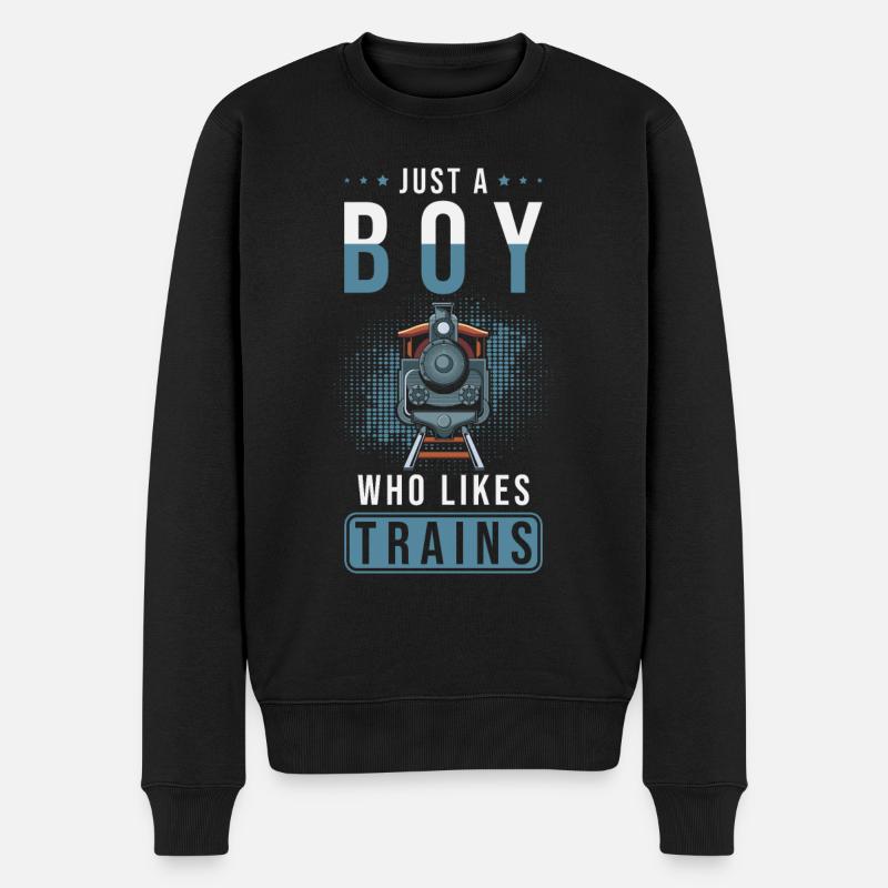 Trains Trains Trains trains de - Pull Premium bio Homme - noir