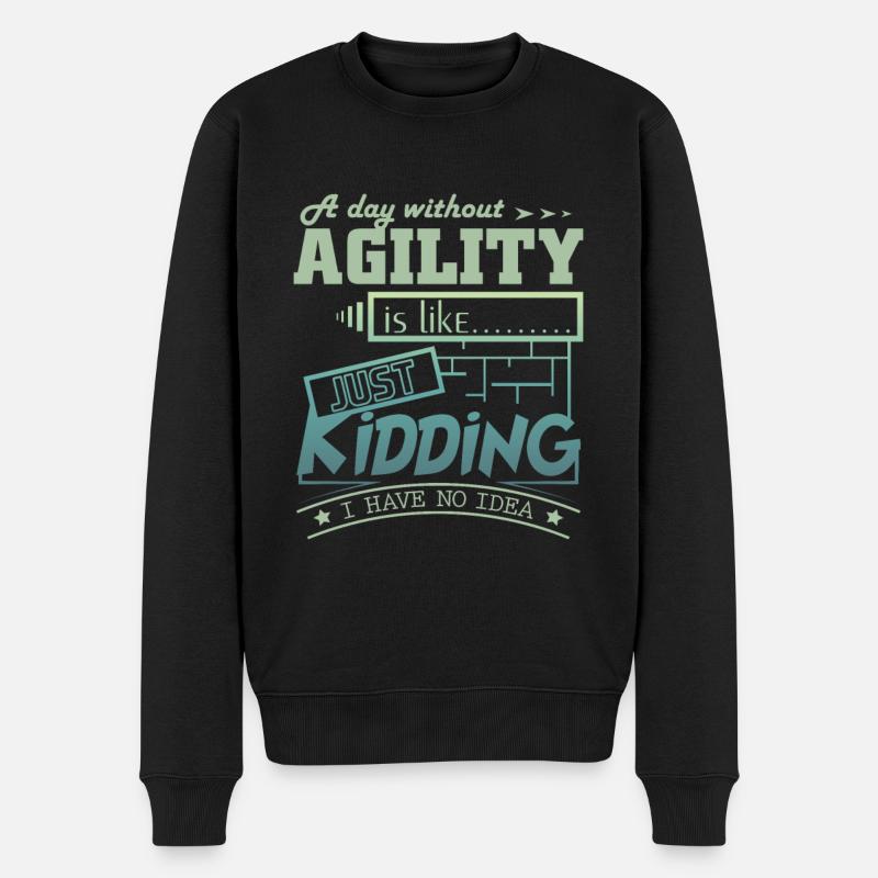 Agility - Männer Premium Bio Pullover - Schwarz