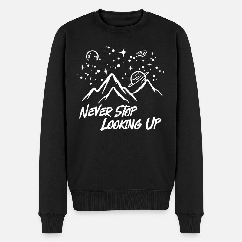 Nachthimmel Astrologie Teleskop Sterne Weltraum - Männer Premium Bio Pullover - Schwarz