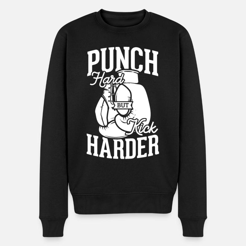 Kickboxen Kickboxer Boxen Kampfsport - Männer Premium Bio Pullover - Schwarz