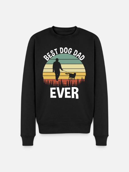 Best Dog Dad Ever - Männer Premium Bio Pullover - Schwarz