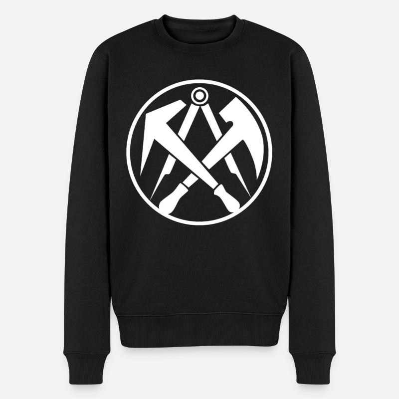 Dachdecker Zunftzeichen - Männer Premium Bio Pullover - Schwarz