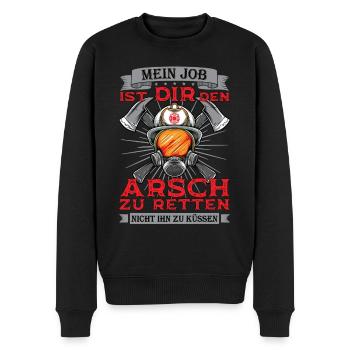 Freiwillige Feuerwehr Feuerwehrmann Retten Spruch - Männer Premium Bio Pullover - Schwarz - Vorne - Nico (187cm)