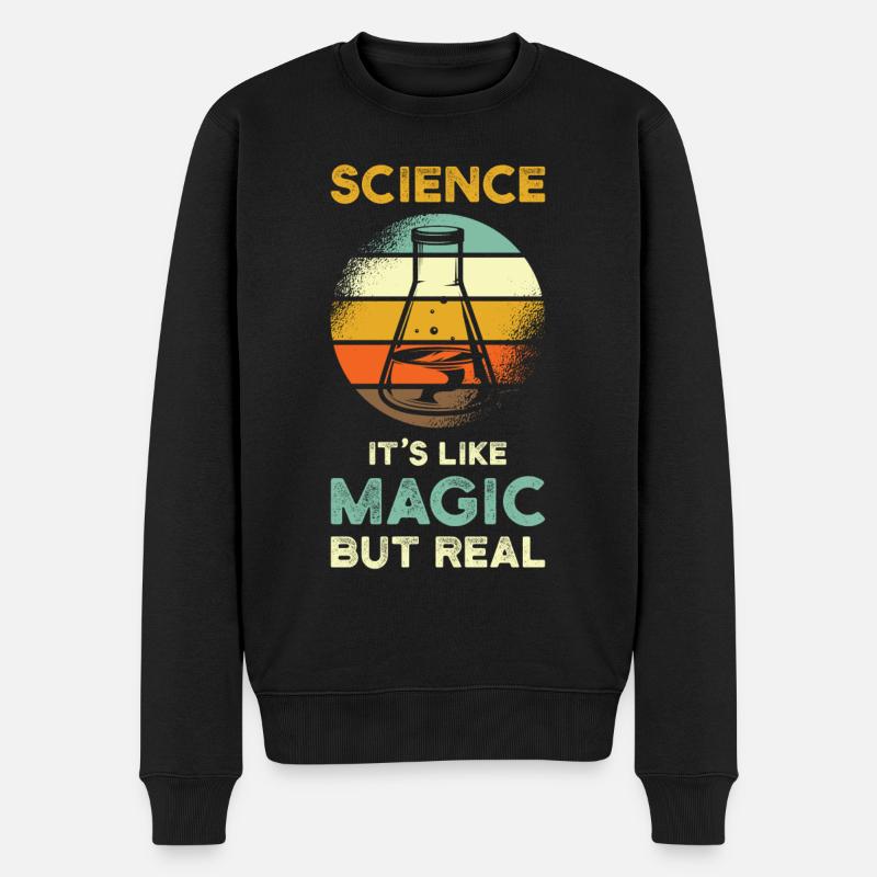 Science Saying Magic Real - Men's Premium Organic Jumper - black
