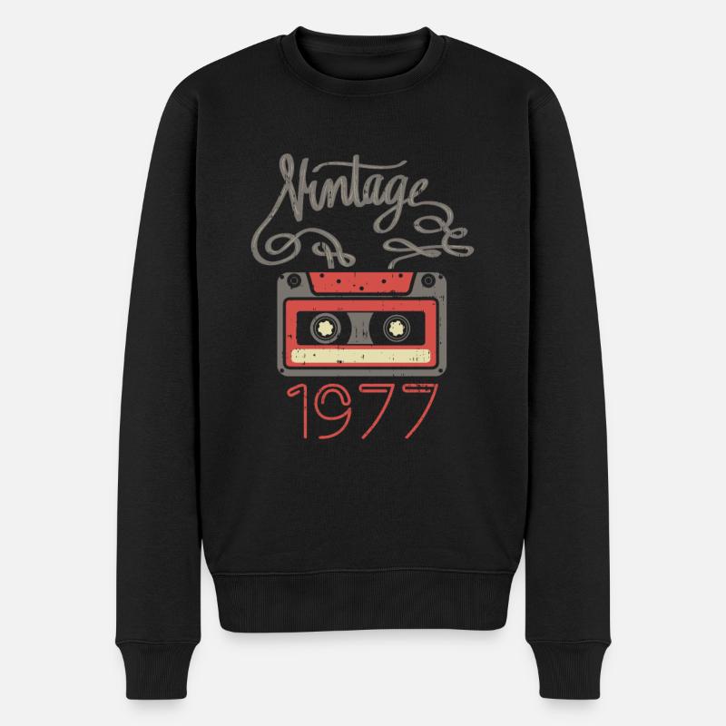 Jahrgang 1977 - Männer Premium Bio Pullover - Schwarz