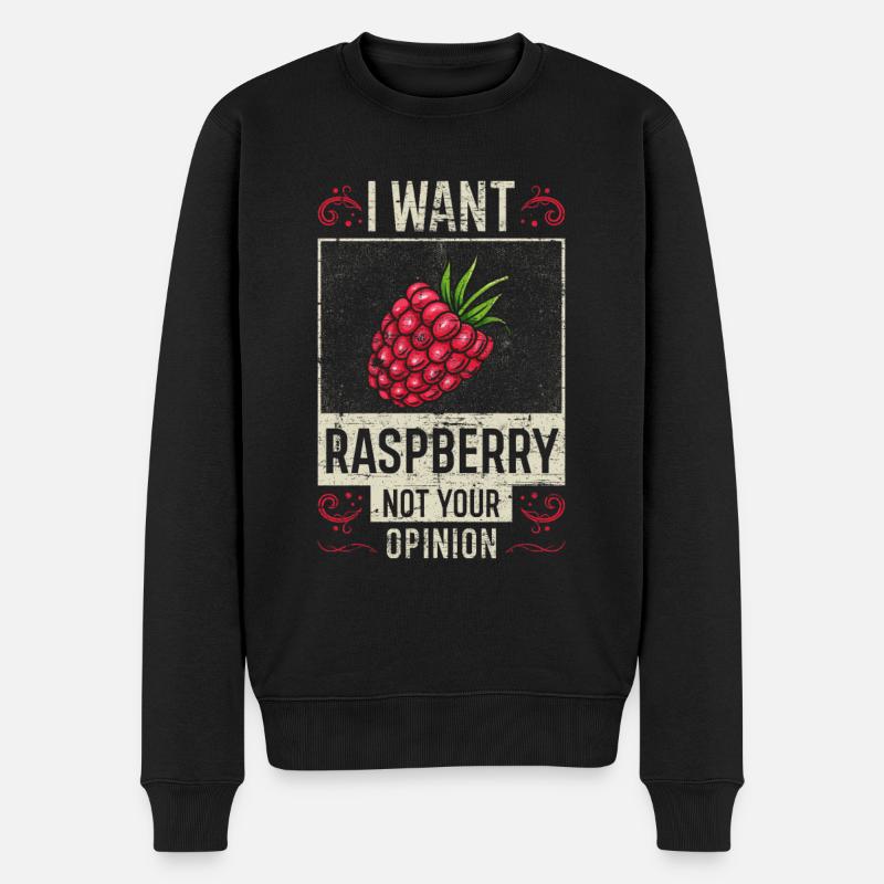 Raspberry saying funny - Men's Premium Organic Jumper - black