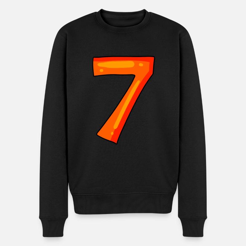 7 - Männer Premium Bio Pullover - Schwarz