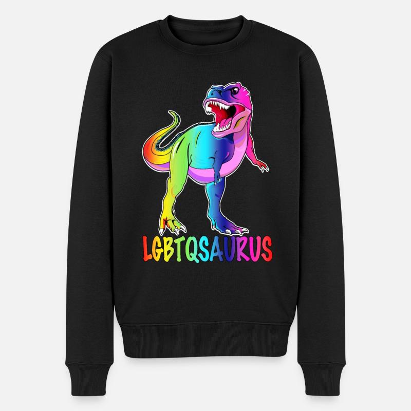 LGBT Dinosaurier - LGBTQ Stolz - Männer Premium Bio Pullover - Schwarz