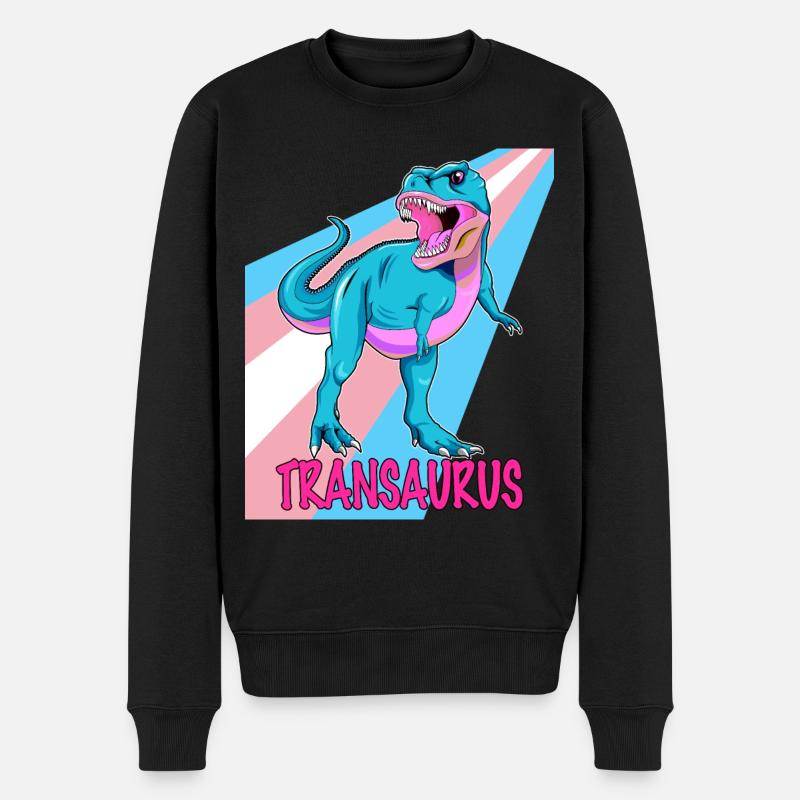 Transgender Dino - Transaurus - Männer Premium Bio Pullover - Schwarz