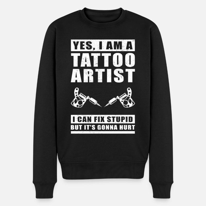 Tattoo Artist Tätowierer Peckerl Tattoos Geschenk - Männer Premium Bio Pullover - Schwarz
