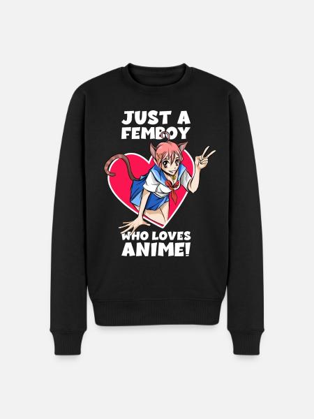 Femboy Anime Cosplay - Femboy Outfit Gaveidé - Økologisk premium-sweatshirt til mænd - sort