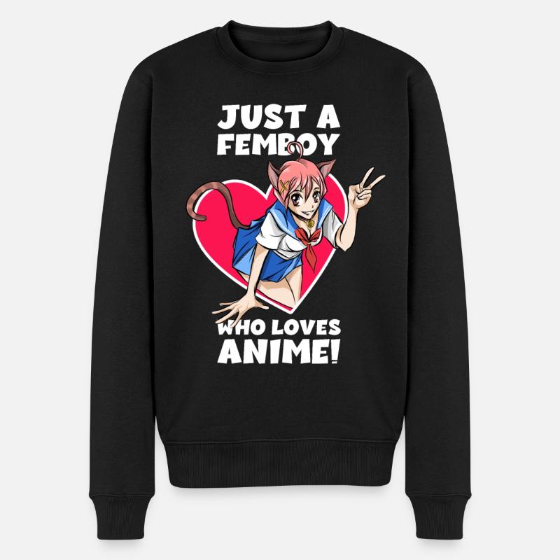 Femboy Anime Cosplay - Femboy Outfit Geschenkideee - Männer Premium Bio Pullover - Schwarz