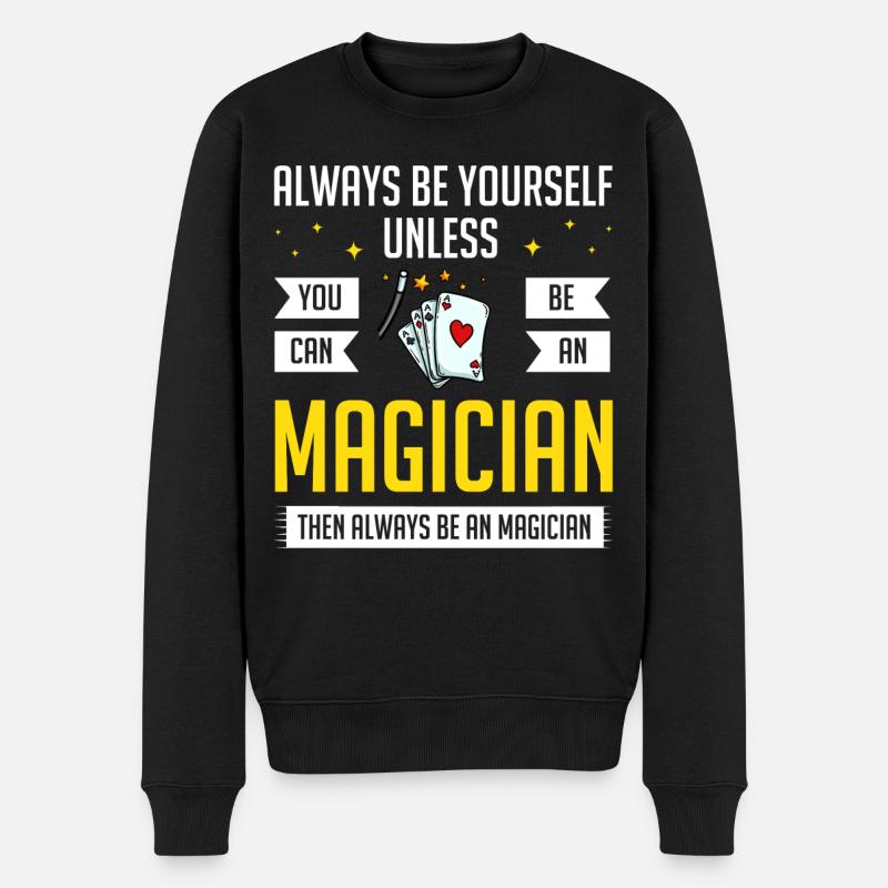 Zaubertrick Magier Zauberer Zaubern Zauberei - Männer Premium Bio Pullover - Schwarz