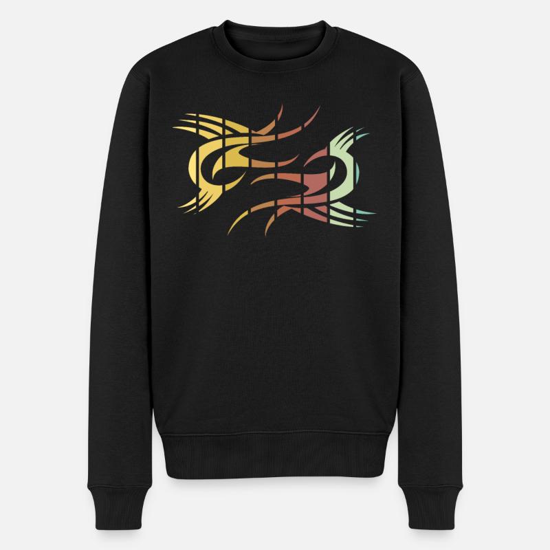 Vintage Tribal - Männer Premium Bio Pullover - Schwarz