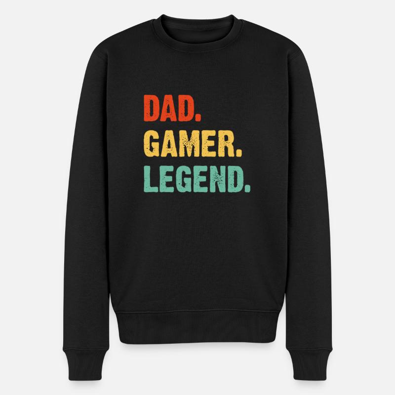Dad Gamer Legend - Männer Premium Bio Pullover - Schwarz
