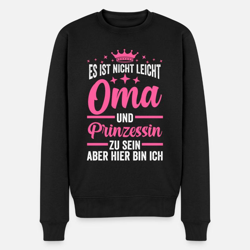 Oma Prinzessin - Männer Premium Bio Pullover - Schwarz