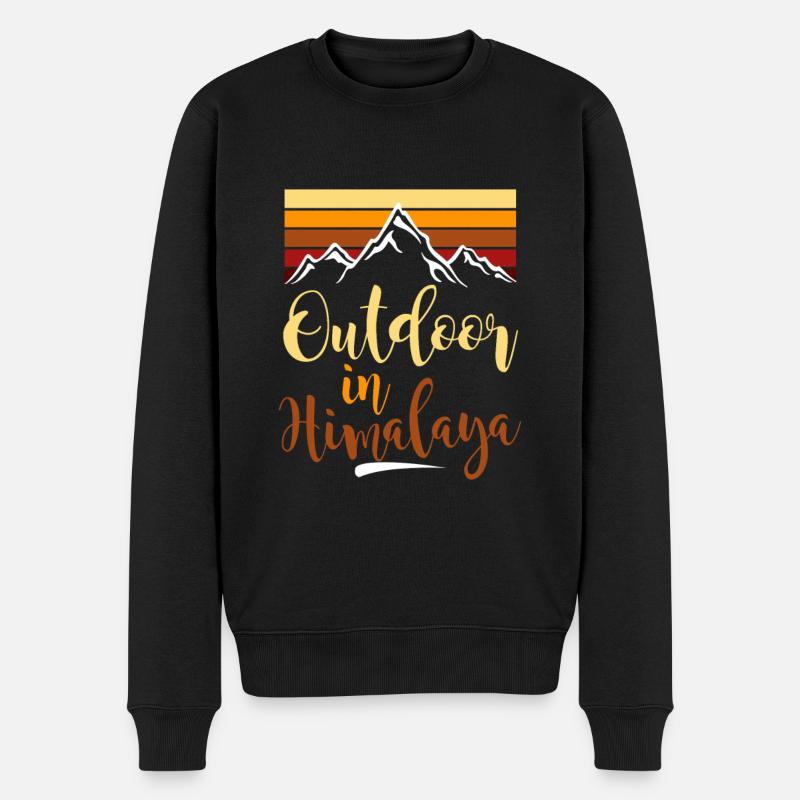 Himalaya Gebirge Wandern Tibet Nepal - Männer Premium Bio Pullover - Schwarz