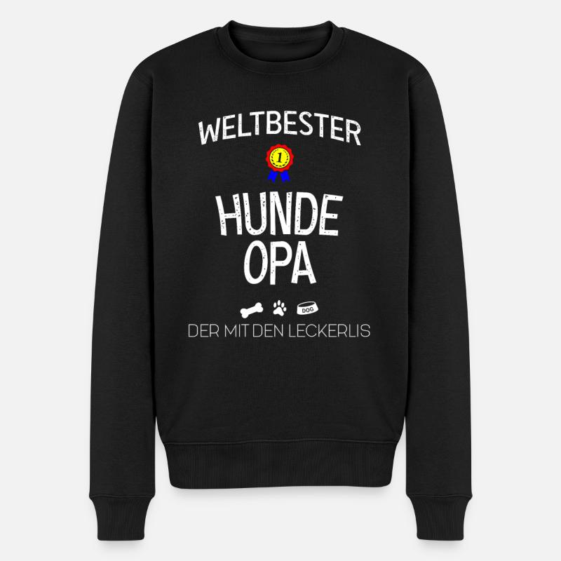 Lustiger Beste Hunde Opa Der Mit Den Leckerlis - Männer Premium Bio Pullover - Schwarz
