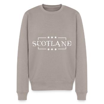 Schottland England Edinburgh Großbritannien - Männer Premium Bio Pullover - Taupe - Vorne - Nico (187cm)