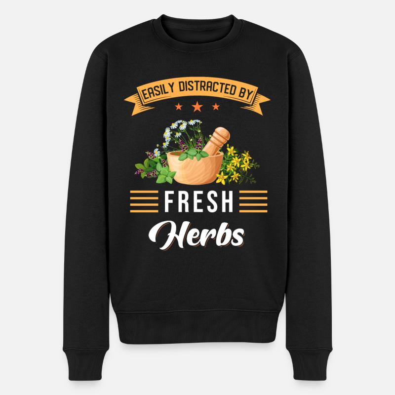 Kräuter Spruch - Männer Premium Bio Pullover - Schwarz