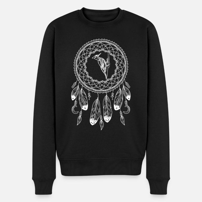 Sternzeichen Native American Specht - Männer Premium Bio Pullover - Schwarz