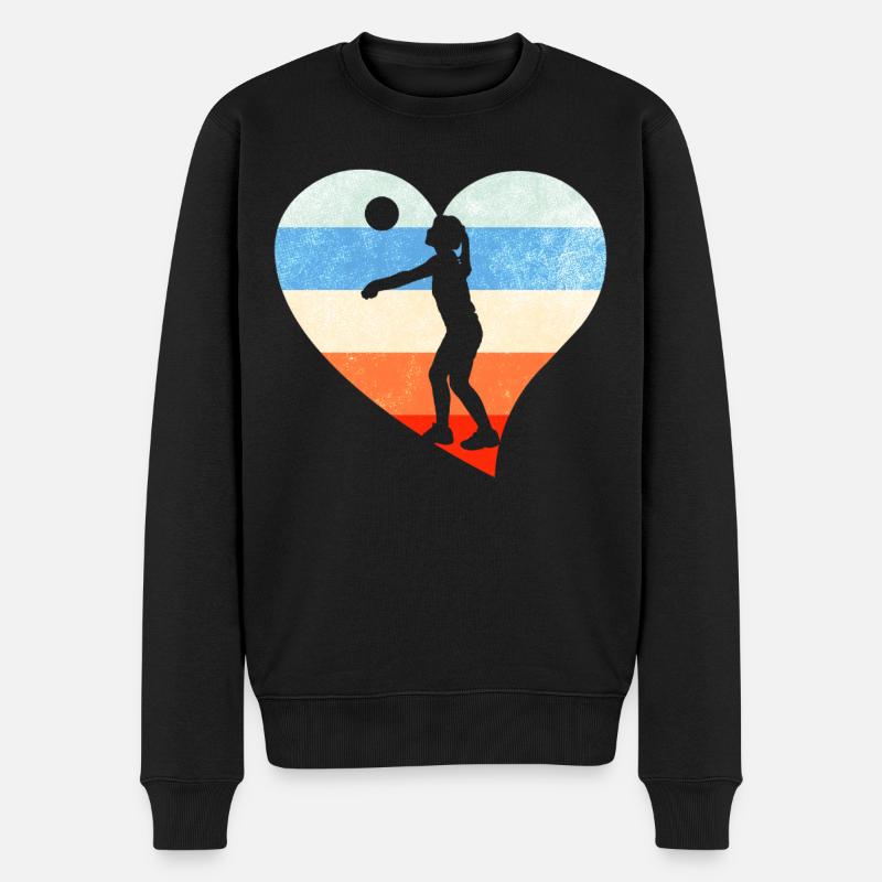 Volleyball Spieler Mädchen - Männer Premium Bio Pullover - Schwarz