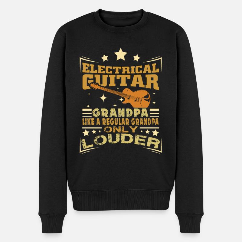 E-Gitarre Opa - Männer Premium Bio Pullover - Schwarz