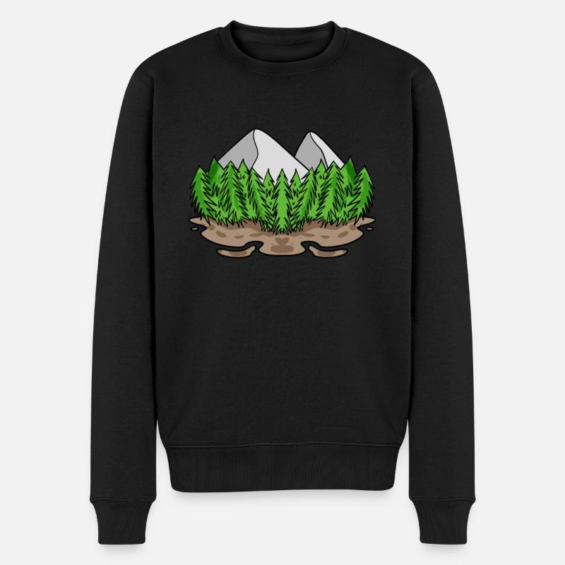 Berg Berge - Männer Premium Bio Pullover - Schwarz