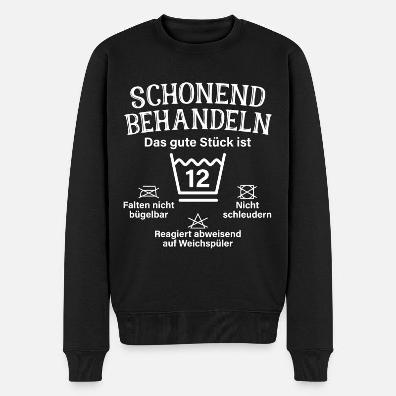 Schonend Behandeln 12 Geschenk Zum 12. Geburtstag - Männer Premium Bio Pullover - Schwarz