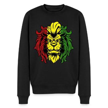 Rasta Lion Roots Reggae Musique Jah Jamaïque cadeau - Pull Premium bio Homme - noir - Devant - Nico (187cm)