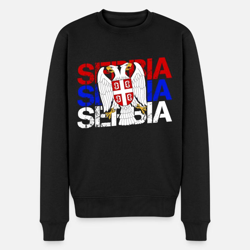 Serbien Flagge Balkan Jugoslawien Srbija Geschenk - Männer Premium Bio Pullover - Schwarz