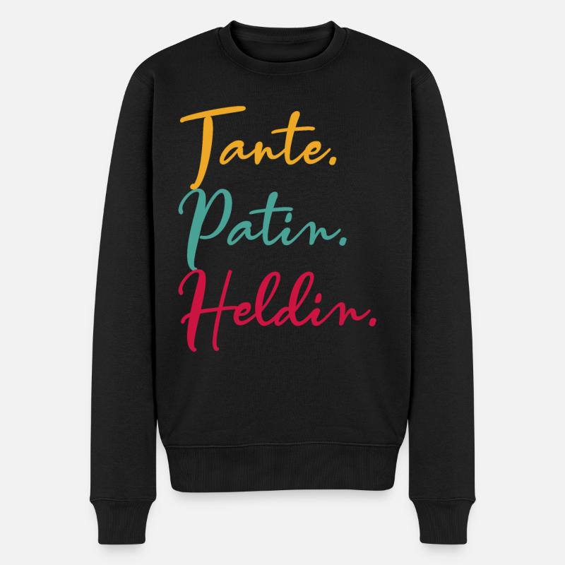 Patin - Tante - Männer Premium Bio Pullover - Schwarz