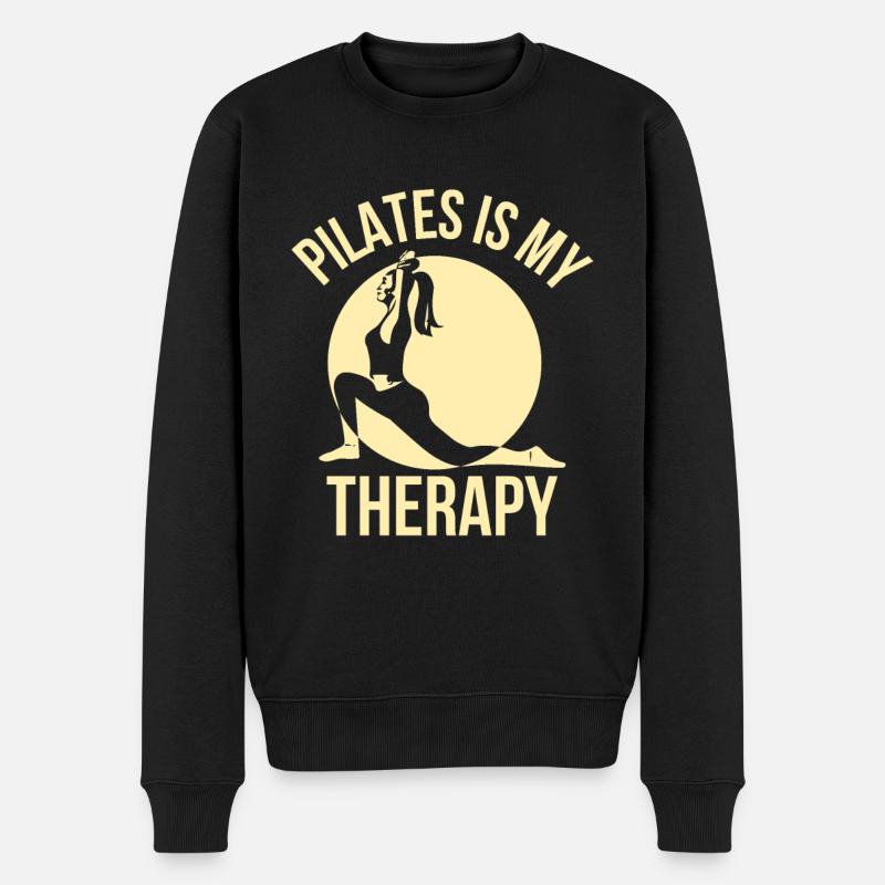 Pilates drôle - Pilates est ma thérapie - Pull Premium bio Homme - noir
