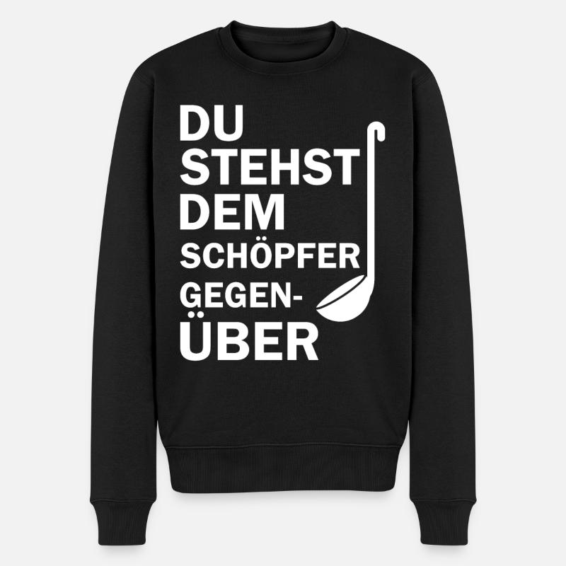 Du stehst dem Schöpfer Gegenüber - Männer Premium Bio Pullover - Schwarz