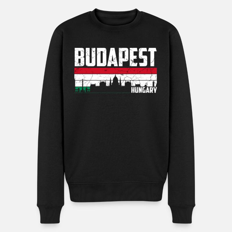 Budapest Skyline Hongrie - Pull Premium bio Homme - noir