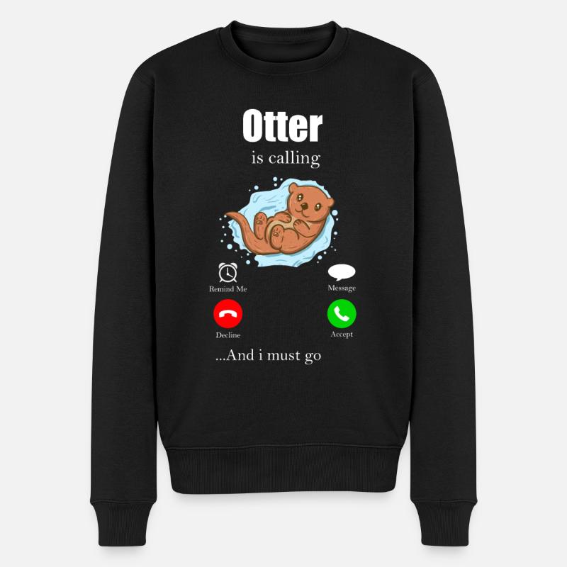 Loutres - Pull Premium bio Homme - noir