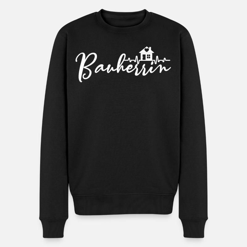 Bauherrin - Männer Premium Bio Pullover - Schwarz