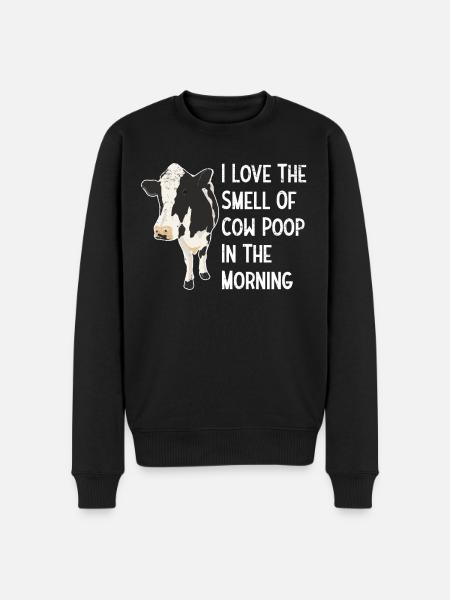 Køer Landmand Ko Ko Landmand Ko græsset Kostald - Økologisk premium-sweatshirt til mænd - sort