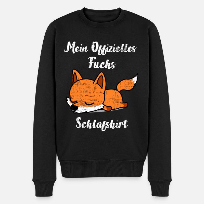 Fuchs Schlafshirt - Männer Premium Bio Pullover - Schwarz